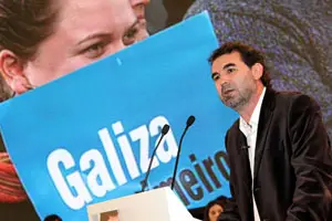  Quintana, durante el acto en el multiusos de Santiago.