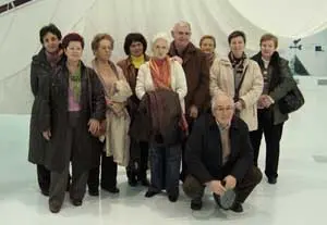 Miembros del Centro Soriano en Zaragoza, durante la excursión que realizaron a los museos de Muelas.