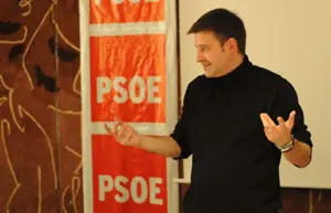 Javier Moreno, durante su intervención en el acto de Berna.