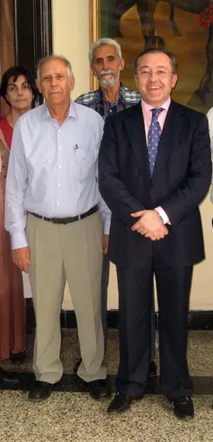 Rabanillo y Colsa, durante uno de los actos del viaje del director de Políticas Migratorias.