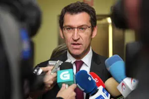  Alberto N&uacute;&ntilde;ez Feij&oacute;o hablando para los medios de comunicaci&oacute;n, la semana pasada.