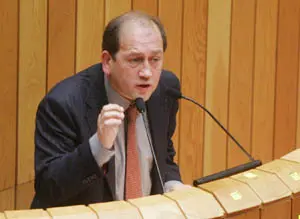Xaqu&iacute;n Fern&aacute;ndez Leiceaga, durante una sesi&oacute;n en el Parlamento. 
