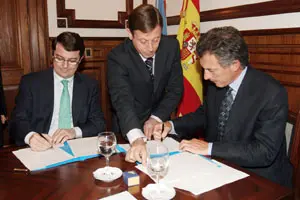 Manueño y Macri firman un acuerdo entre la Junta y el Gobierno de Buenos Aires.