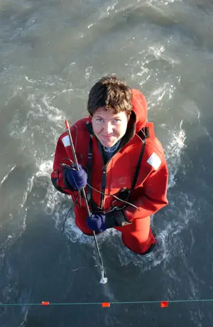 En el río del glaciar Collins.