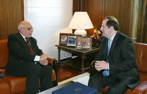 Herrera, durante la recepción al embajador de Cuba.