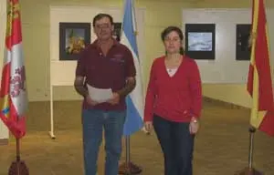 El presidente, José Luis Blanco Rodríguez, durante la muestra, acompañada por María Isabel Hidalgo.