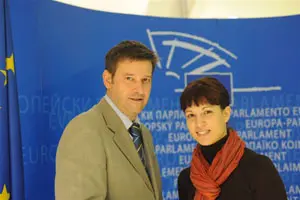  Javier Moreno y Beatriz Talegón, durante su encuentro de la semana pasada.