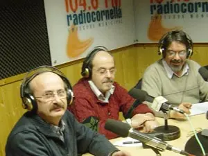  Os responsables do programa &lsquo;Sempre en Galiza&rsquo;, durante a s&uacute;a emisi&oacute;n.