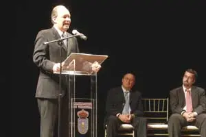  El 40º presidente de la HGV, Antonio Piñón Martín, durante su discurso.