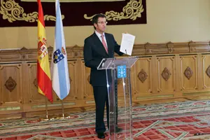  El presidente Feij&oacute;o en la rueda de prensa tras el Consello.