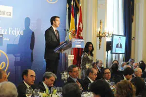 Alberto Núñez Feijóo, durante su intervención en el Foro de Nueva Economía, en Madrid.