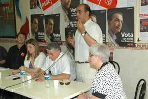 Mesa presidencial del acto del PSOE Europa.