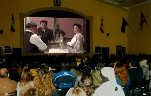 Un momento de la proyección de la película.