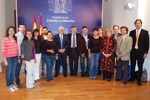  Los galardonados en la pasada edición, en la recepción del presidente de Castilla-La Mancha, José María Barreda.
