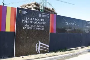 Instalación en la se recogen los restos del barco.
