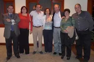 Richard Barreiro y Olmedo, consejero del CRE y director de ‘Magazine Español’; Berta Cajete Rodríguez, del PSOE; Jorge Peralta; Irene Gurrea Conde, Carlos Carreira Quintas, Mary Delgado de Fabal y Antonio Fabal Pérez, presidente de la ‘Gala