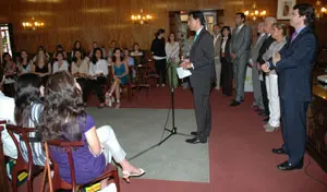Martínez Maíllo y Fernández Mañueco, durante la recepción realizada en la Diputación de Zamora.