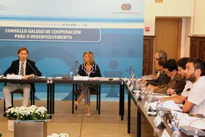  Jes&uacute;s Gamallo, durante la presentaci&oacute;n del Plan de Cooperaci&oacute;n Galega 2009.