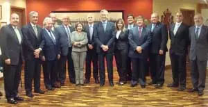  Juan Carlos Recoder de Caso, consejero Económico y Comercial de la Embajada de España; Alfredo Bonet Biaget, secretario general de Comercio Exterior; Y Eugenio González de la Vega, presidente de Cavespa.
