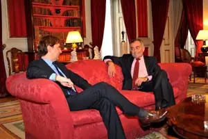 Jesús Gamallo y Alberto Navarro, durante su reunión.
