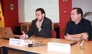 Bruno Estrada y Antonio Navarro, durante la conferencia.