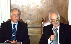   Rub&eacute;n Ben&iacute;tez y Jorge Tirabasso, durante la presentaci&oacute;n.