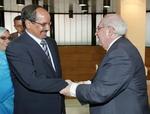  El líder saharaui Mohamed Abdelaziz, junto al presidente Álvarez Areces, durante su visita al Principado.