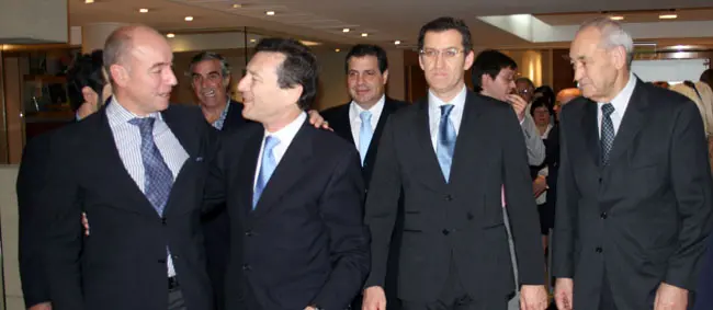  La comitiva gallega a su llegada al Centro Galicia en Buenos Aires,