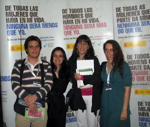 La representante de Brasil, junto a los representantes de Bolivia, Perú y Argentina.