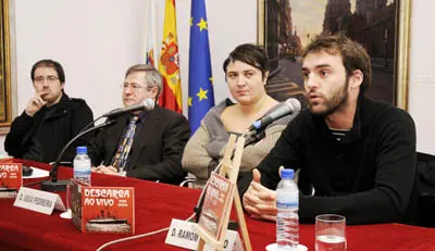 De izda. a dcha., Sergio Lago, Ramón Jiménez, Ugia Pedreira y Ramom Pinheiro, durante la presentación.