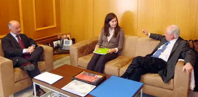  Castelao Braga&ntilde;a &ndash;dcha.&ndash; con Jos&eacute; Juan Dur&aacute;n, la pasada semana durante la reuni&oacute;n en la Diputaci&oacute;n.