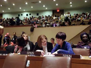  La directora del Instituto de la Mujer, María Fernández Campomanes, durante una de las sesiones.