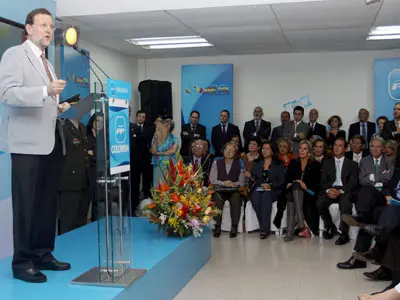  Mariano Rajoy, durante su intervención en la sede del PP en Colombia.