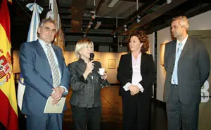  De izda. a dcha., Francisco L&oacute;pez, Josefina Delgado, Guadalupe Noble y Alejandro L&oacute;pez, en la inauguraci&oacute;n.