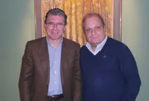 Francisco Granados y Hernán Lombardi, tras la reunión.