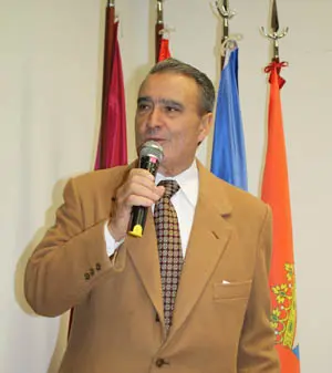 Pedro Bello, presidente de la Federación, durante su intervención.