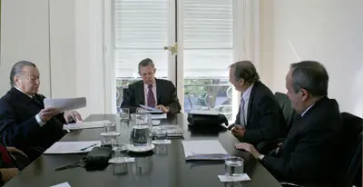 De izq. a dcha.: Manuel Padorno, Rafael Estrella, Arturo Pérez y Daniel Vigo, secretario de la Federación.