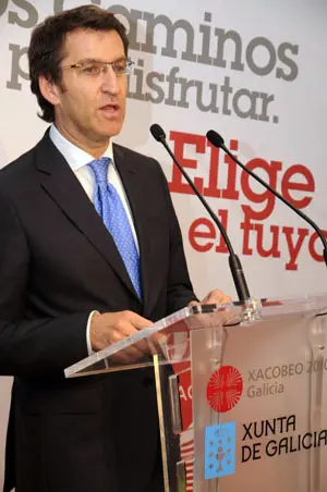 N&uacute;&ntilde;ez Feij&oacute;o, durante su intervenci&oacute;n en la Casa de Galicia en Madrid.