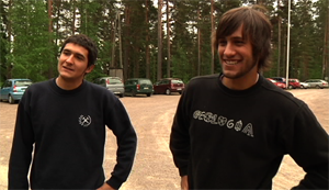 David y Martín, dos gijoneses en Turku. 