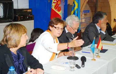  La consejera de Presidencia, durante su intervención en la reunión de la FICA.