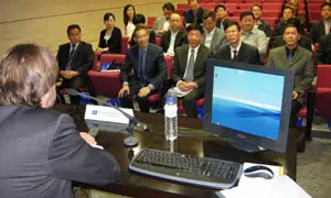  Los miembros de la delegación china, durante su visita al Idepa.