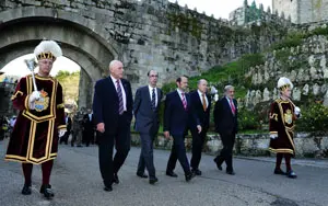  Un momento de la celebraci&oacute;n en la villa de Baiona. 