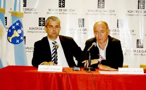 El delegado de la Xunta, L&oacute;pez Dobarro, y Santiago Camba, durante su anterior visita a Argentina. 
