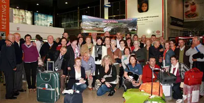  Un momento del recibiento a la comitiva gallega. 