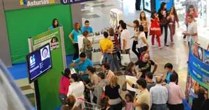  El stand de Asturias en el Centro Comercial ‘Príncipe Pío’.