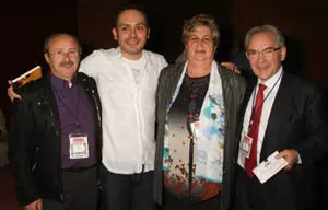  O presidente da Federaci&oacute;n, Lu&iacute;s Lamas &ndash;dcha.&ndash;, con participantes na celebraci&oacute;n.