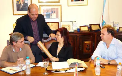  Pilar Pin, durante su visita a la Casa de Espanha.