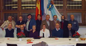 Representantes de las asociaciones de gallegos de Suiza, durante la reciente reuni&oacute;n. 