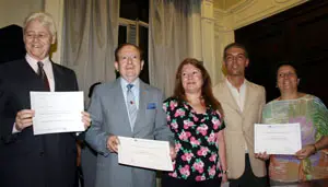  De izda. a dcha., Manuel Rey, Jos&eacute; Luis Garc&iacute;a Morales, Amelia Alonso, Diego Fern&aacute;ndez y Dora Pegito.