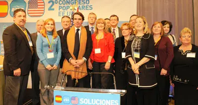   Los dirigentes del PP espa&ntilde;ol con los responsables en Estados Unidos.